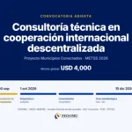 Fedomu convoca a consultoría técnica en cooperación internacional descentralizada